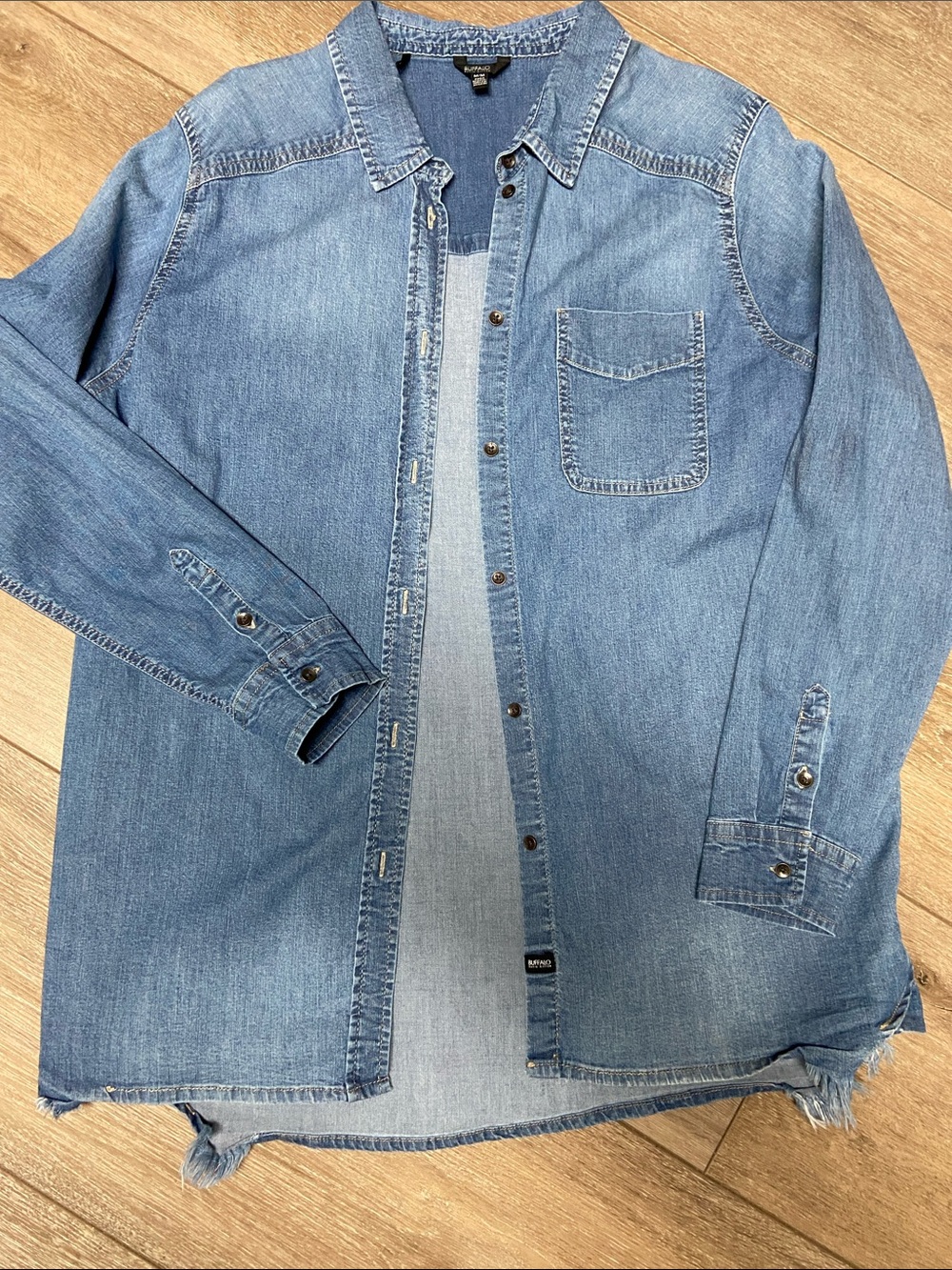 Buffalo David Bitton Light Blue Denim Button-Up Shirt